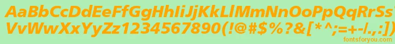 FrutigerltstdBlackitalic Font – Orange Fonts on Green Background