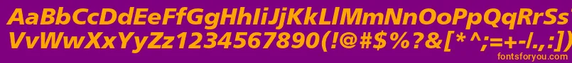 FrutigerltstdBlackitalic Font – Orange Fonts on Purple Background