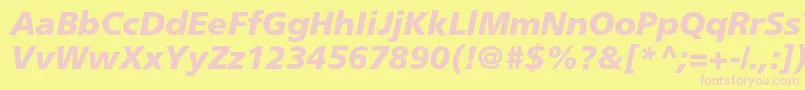 FrutigerltstdBlackitalic Font – Pink Fonts on Yellow Background