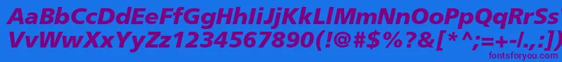 FrutigerltstdBlackitalic Font – Purple Fonts on Blue Background