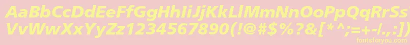 FrutigerltstdBlackitalic Font – Yellow Fonts on Pink Background