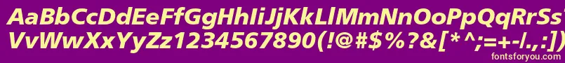 FrutigerltstdBlackitalic Font – Yellow Fonts on Purple Background