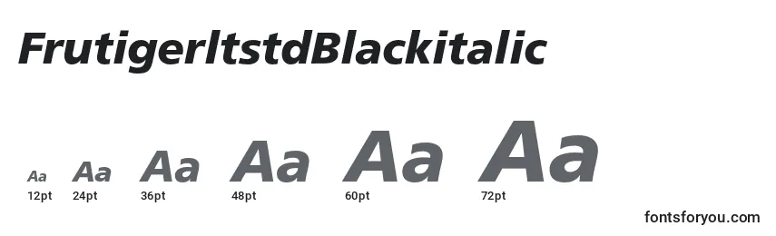 Размеры шрифта FrutigerltstdBlackitalic