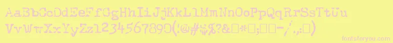 IntersiderealQuest-fontti – vaaleanpunaiset fontit keltaisella taustalla
