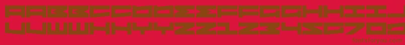 フォントSovereignState – 赤い背景に茶色の文字
