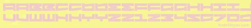 SovereignState-fontti – vaaleanpunaiset fontit keltaisella taustalla