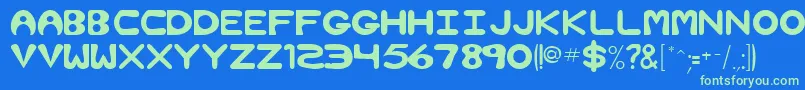 BrigetteRegular Font – Green Fonts on Blue Background