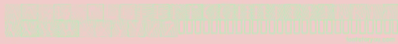 Lowengravedcapshollow Font – Green Fonts on Pink Background