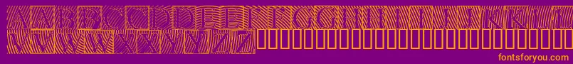 Lowengravedcapshollow Font – Orange Fonts on Purple Background