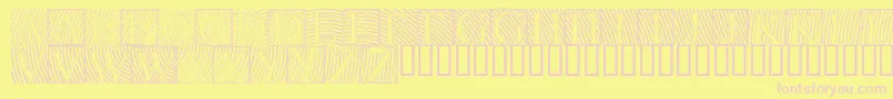 Lowengravedcapshollow Font – Pink Fonts on Yellow Background