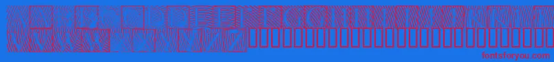 フォントLowengravedcapshollow – 赤い文字の青い背景