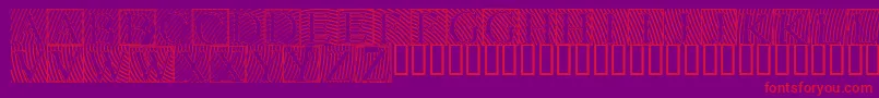 Lowengravedcapshollow-Schriftart – Rote Schriften auf violettem Hintergrund