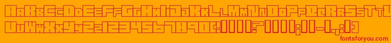 フォントTrans – オレンジの背景に赤い文字