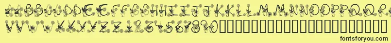 フォントSunflowers – 黒い文字の黄色い背景