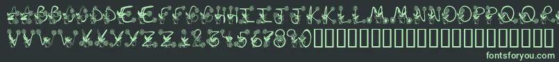 Sunflowers Font – Green Fonts on Black Background