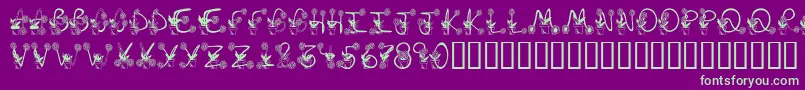 Sunflowers Font – Green Fonts on Purple Background