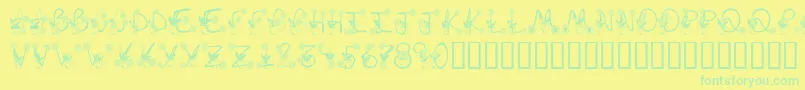 Sunflowers Font – Green Fonts on Yellow Background