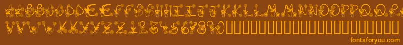 Sunflowers Font – Orange Fonts on Brown Background