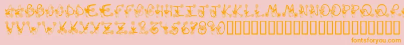 Sunflowers Font – Orange Fonts on Pink Background