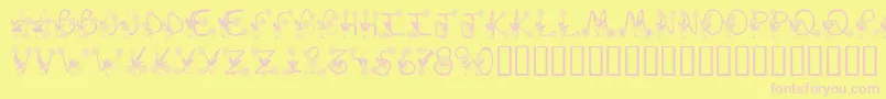 Sunflowers Font – Pink Fonts on Yellow Background