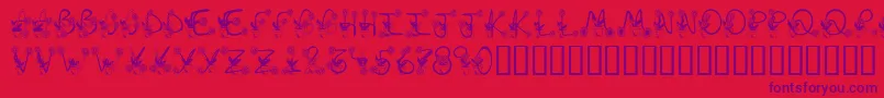 Sunflowers Font – Purple Fonts on Red Background