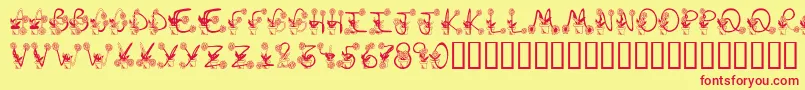 Sunflowers Font – Red Fonts on Yellow Background