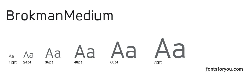 Размеры шрифта BrokmanMedium