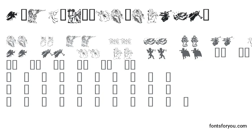 Fuente KrChristmasAngels - alfabeto, números, caracteres especiales