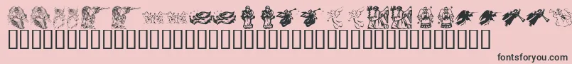 KrChristmasAngels Font – Black Fonts on Pink Background