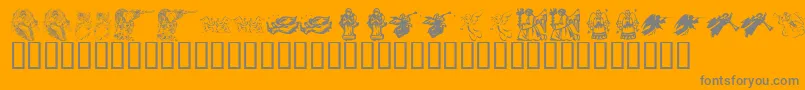 KrChristmasAngels-Schriftart – Graue Schriften auf orangefarbenem Hintergrund