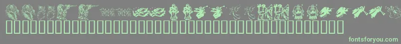 Czcionka KrChristmasAngels – zielone czcionki na szarym tle