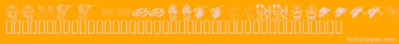 Saiba mais sobre a fonte KrChristmasAngels Fonte KrChristmasAngels – fontes rosa em um fundo laranja