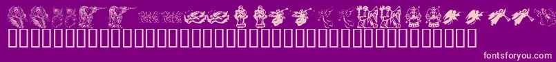 KrChristmasAngels Font – Pink Fonts on Purple Background