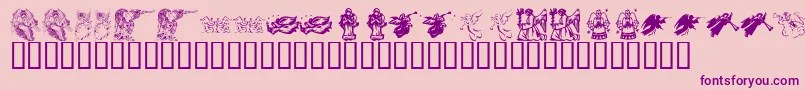 KrChristmasAngels Font – Purple Fonts on Pink Background
