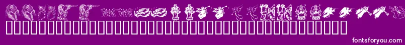 KrChristmasAngels Font – White Fonts on Purple Background