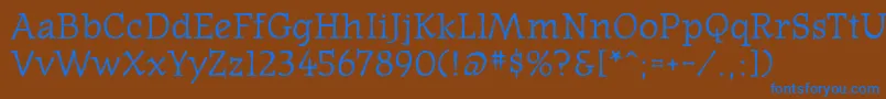 Czcionka Oldnews – niebieskie czcionki na brązowym tle