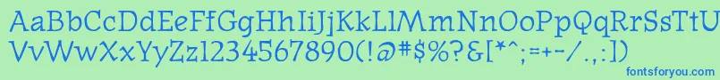 Oldnews Font – Blue Fonts on Green Background