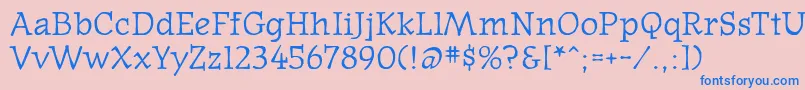 Oldnews Font – Blue Fonts on Pink Background