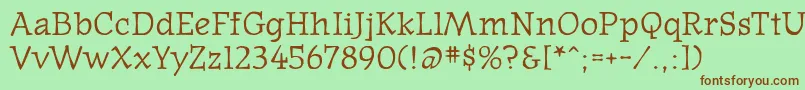 フォントOldnews – 緑の背景に茶色のフォント