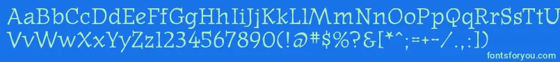 Oldnews Font – Green Fonts on Blue Background