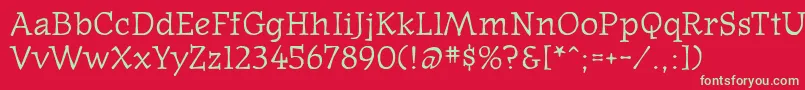 Oldnews Font – Green Fonts on Red Background