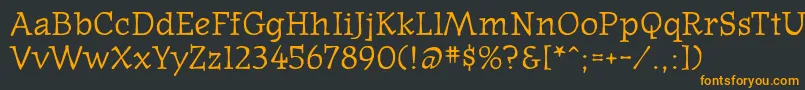 フォントOldnews – 黒い背景にオレンジの文字