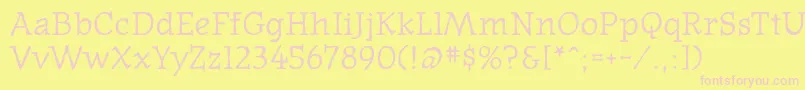 Oldnews Font – Pink Fonts on Yellow Background