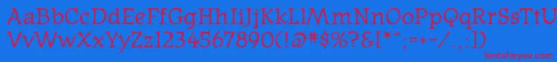 Oldnews Font – Red Fonts on Blue Background