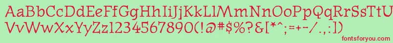 Oldnews Font – Red Fonts on Green Background