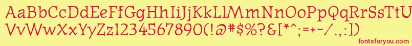 Czcionka Oldnews – czerwone czcionki na żółtym tle