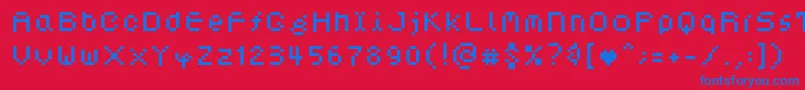 Dotphoria Font – Blue Fonts on Red Background