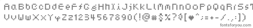 フォントDotphoria – 白い背景に灰色の文字