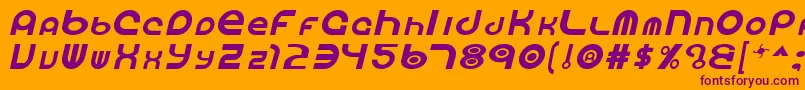 VocIt-Schriftart – Violette Schriften auf orangefarbenem Hintergrund