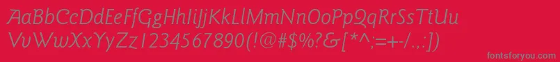 GoudysansstdBookitalic Font – Gray Fonts on Red Background